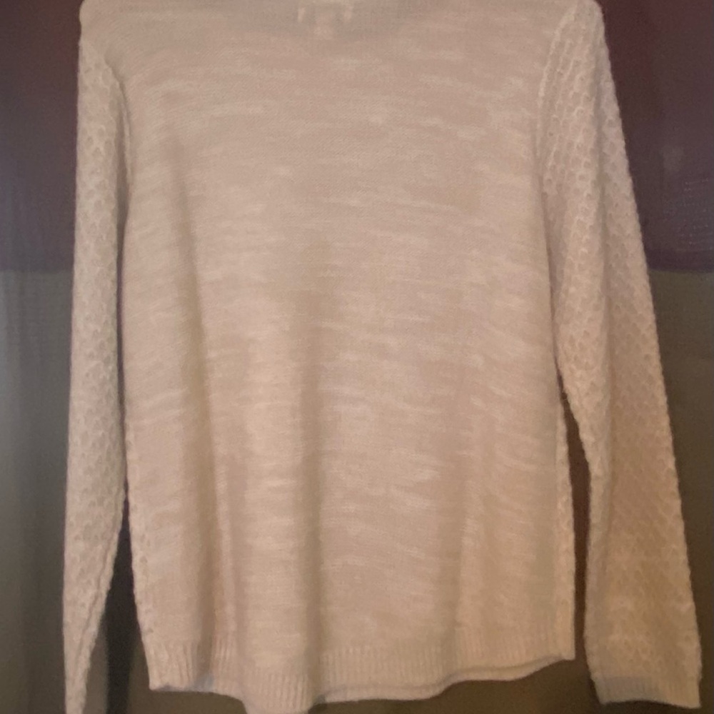 Croft & Barrow Women's Textured Beige Sweater - Picture 5 of 8